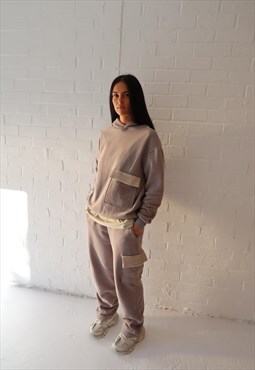 Waffle Angie Petite Straight Joggers in Mink
