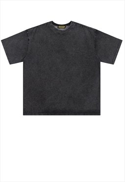 Denim t-shirt solid color jean tee grunge top vintage black