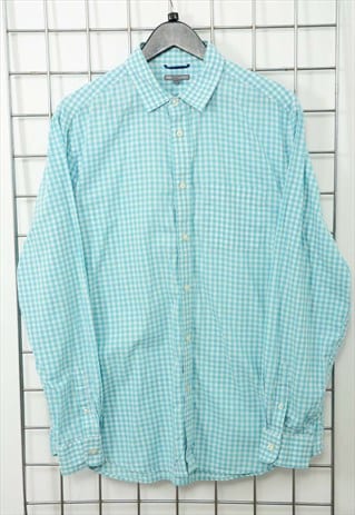 VINTAGE 90S GAP SHIRT CHECK GREEN SIZE L 