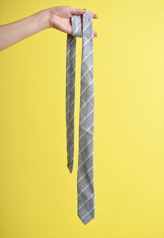 VINTAGE 80'S RETRO STRIPED PATTERN WOVEN TIE
