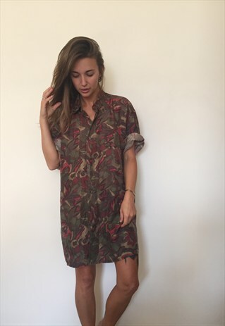 CRAZY PATTERNED VINTAGE RETRO FESTIVAL OVERSIZED SHIRT