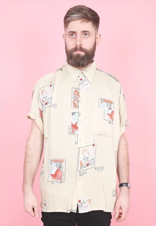 VINTAGE CRAZY PRINT SHIRT /R12324
