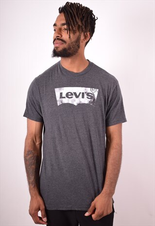 LEVI'S MENS VINTAGE T-SHIRT TOP LARGE GREY 90S