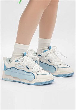 Chunky sole trainers raver sneakers platform skater shoes 