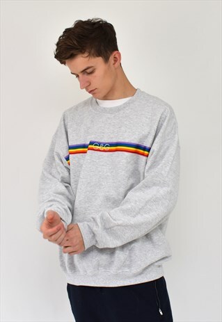 G&G UNISEX ASH RAINBOW RIBBON SWEAT