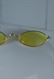 BRIGHT FESTIVAL GOLD YELLOW OVAL PARTY INDIE FUNKY GLASSES 