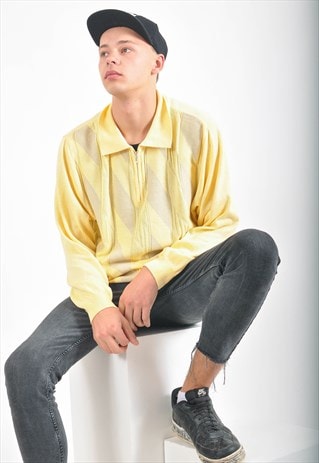 VINTAGE POLO JUMPER IN YELLOW