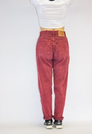RARE VINTAGE LEVI'S DISTRESSED MAROON MOM JEANS