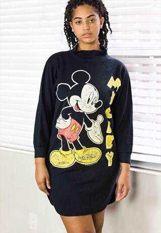 VINTAGE DISNEY SWEATSHIRT DRESS LOGO 90S M 10.6