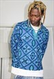 Vintage 90s Blue Abstract Patterned Patagonia Fleece