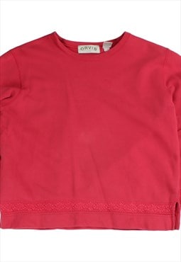 Orvis  Pullover Crewneck Sweatshirt Medium Red