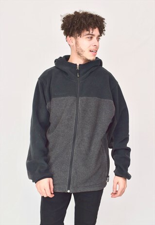 VINTAGE 90'S COLUMBIA BLACK AND GREY FLEECE