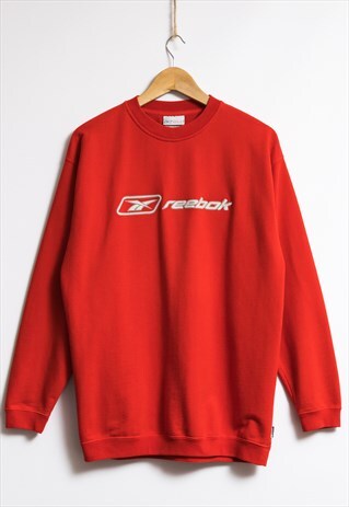 VINTAGE 90'S REEBOK RED BIG LOGO SWEATSHIRT PLAIN 19198