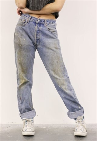 LEVI'S VINTAGE BLUE PAINT 501 MOM JEANS