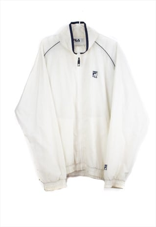 Vintage Fila Track Jacket in White XL