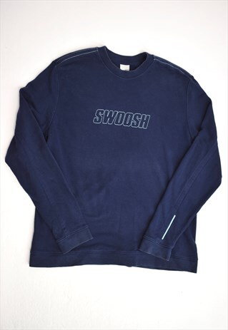 VINTAGE 90S NIKE NAVY 'SWOOSH' SWEATSHIRT
