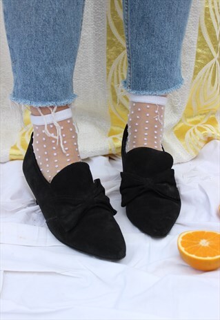 VINTAGE 70S RENAISSANCE MOCK TUDOR STYLE BOW SHOES
