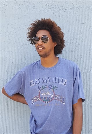 90S SKATER SOUVENIR CABO THIN STRIPE TEE SHIRT LARGE