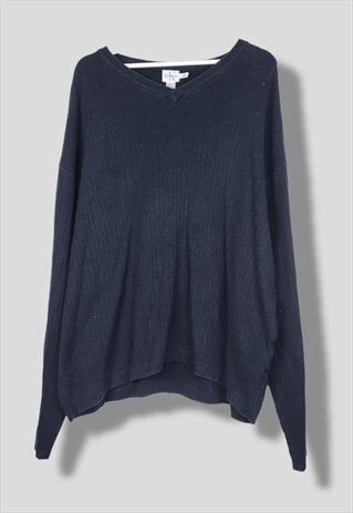 VINTAGE CALVIN KLEIN JUMPER V NECK IN BLACK XL