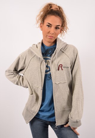 VINTAGE REPLAY HOODIE SWEATER GREY