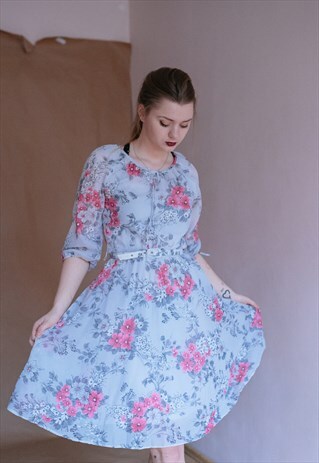 VINTAGE 80S FLORAL DRESS