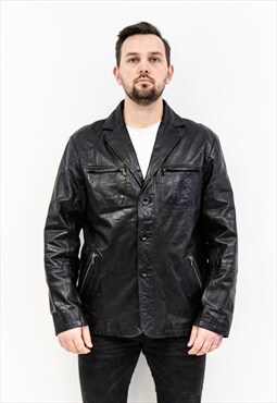 KARA UK 42 UK Genuine Leather EU 52 Jacket Over Coat Biker