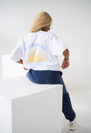 SEASONAL HERO 'AURORA' T-SHIRT IN WHITE