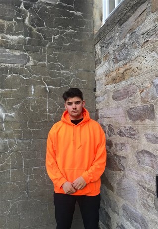 LOVE ROUTE OVERSIZED UNISEX BRIGHT ORANGE HOODIE