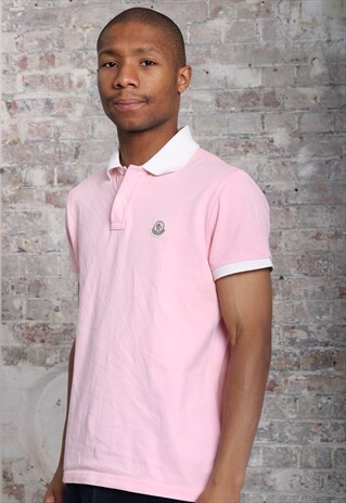 VINTAGE MONCLER LOGO POLO SHIRT PINK