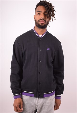 NIKE MENS VINTAGE VARSITY JACKET MEDIUM BLACK 90S