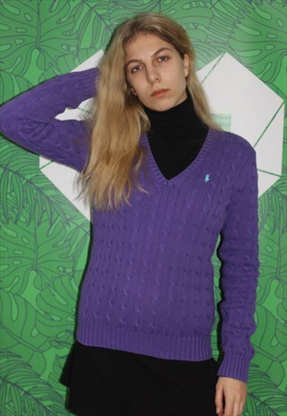 VINTAGE 80' BEAUTY COOL PURPLE RALPH LAUREN UNISEX JUMPER