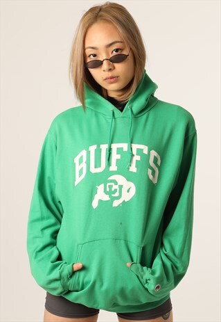 VINTAGE CHAMPION PRINTED COLLEGE HOODIE