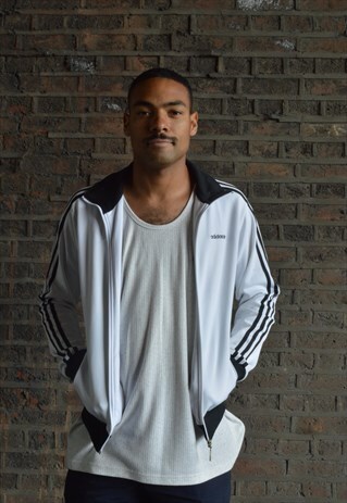 VINTAGE ADIDAS ORIGINAL TRACKSUIT TOP JACKET WHITE