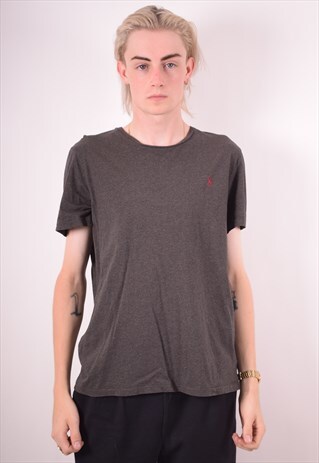 POLO RALPH LAUREN MENS VINTAGE T-SHIRT TOP LARGE GREY 90S