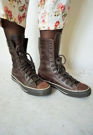 brown leather converse shoes