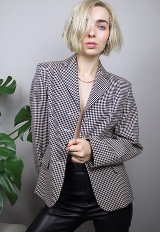 VINTAGE DOGTOOTH PRINT BLAZER