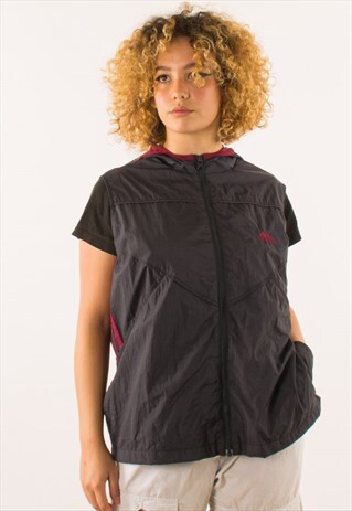 VINTAGE 90S GREY ADIDAS WINDBREAKER GILET JACKET