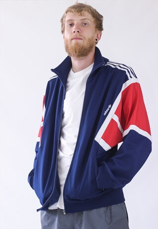 90S VINTAGE MENS ADIDAS TEAM TRACK TOP LOGO JACKET