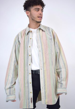 VINTAGE 90S PEACH PASTELS CORDUROY SHIRT