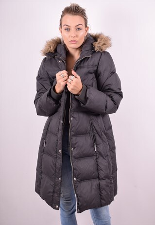 MICHAEL KORS WOMENS VINTAGE PADDED COAT LARGE BLACK 90'S