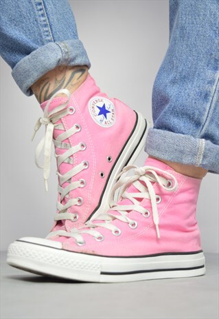 VINTAGE 90S CONVERSE PINK HI-TOPS SNEAKERS PREPPY RETRO