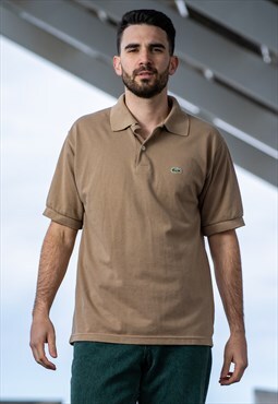 Vintage 90s LACOSTE Polo Shirt in Beige