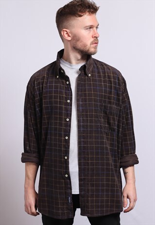 VINTAGE CORDUROY CORD STRIPED SHIRT
