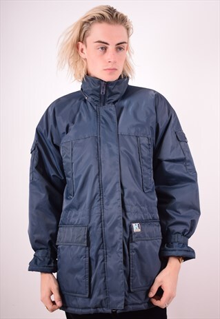 HELLY HANSEN MENS VINTAGE JACKET MEDIUM BLUE 90S