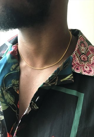 PLAIN CURB NECK CHAIN IN 18" GOLD