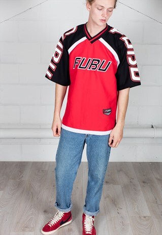 VINTAGE FUBU SPORTS FUBU BLACK & RED UNISEX JERSEY