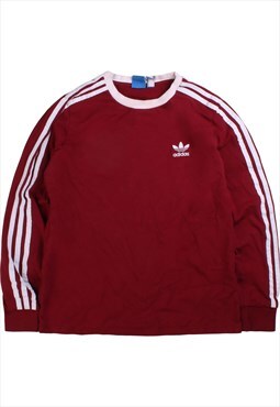 Vintage  Adidas Sweatshirt Crewneck Heavyweight Burgundy Red