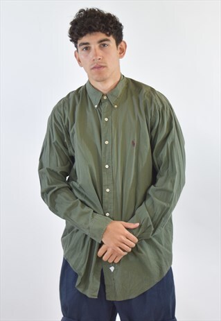 VINTAGE 90S GREEN RALPH LAUREN SHIRT