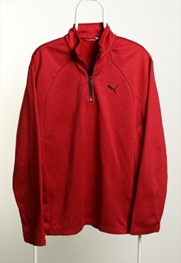 Vintage Puma 1/4 zip Sports Sweatshirt Maroon