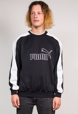 90'S VINTAGE PUMA BLACK SWEATSHIRT JUMPER